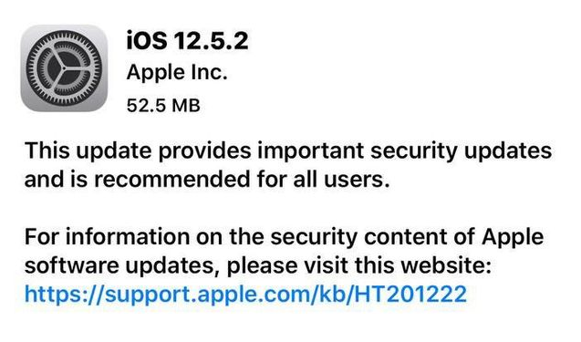 华州苹果手机维修分享iOS12.5.2发布，建议所有老苹果用户安装 